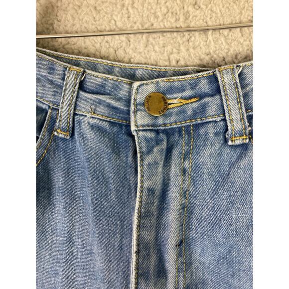 Women's High Waisted Distressed Straight Leg Jeans Blue Size M - Picture 9 of 12